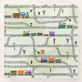 Kinderbahn: Funny Seamless Muster Glasuntersetzer
