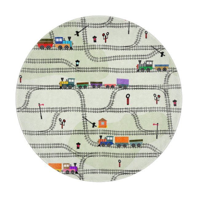 Kinderbahn: Funny Seamless Muster Schneidebrett (Vorderseite)