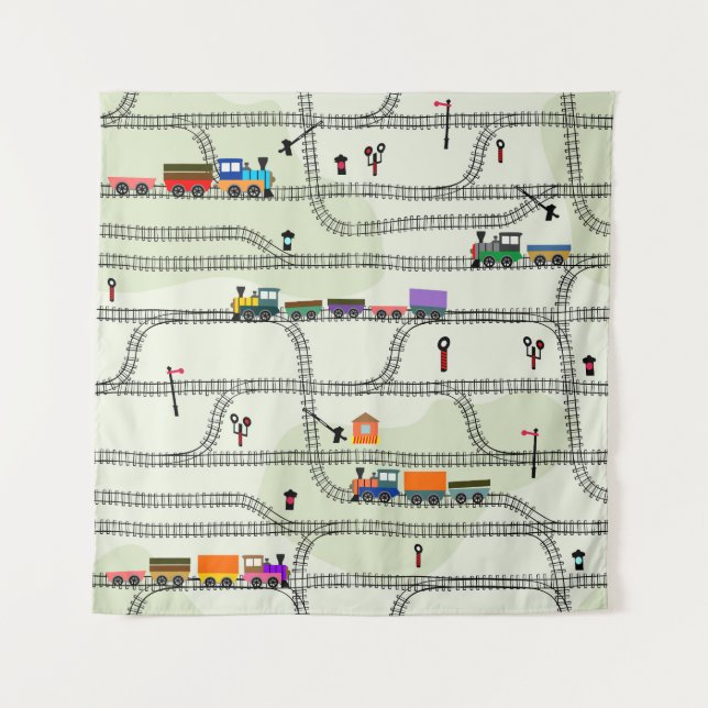 Kinderbahn: Funny Seamless Muster Wandteppich (Vorderseite)