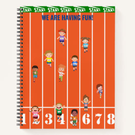 Kinderbahn und Feld Notizbuch