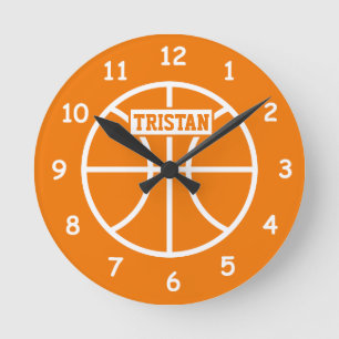 Kinderbasketballwand für Kinderzimmer Runde Wanduhr