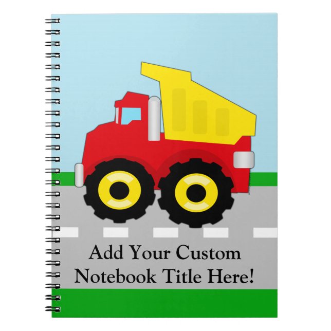 Kinderbau Dumptruck Notizblock (Vorderseite)