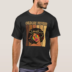 Kinderbetreuer Afro American Black T-Shirt