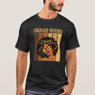 Kinderbetreuer Afro American Black T-Shirt