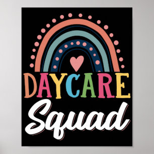 Kinderbetreuer Daycare Squad Kleinkind Rainbow Poster