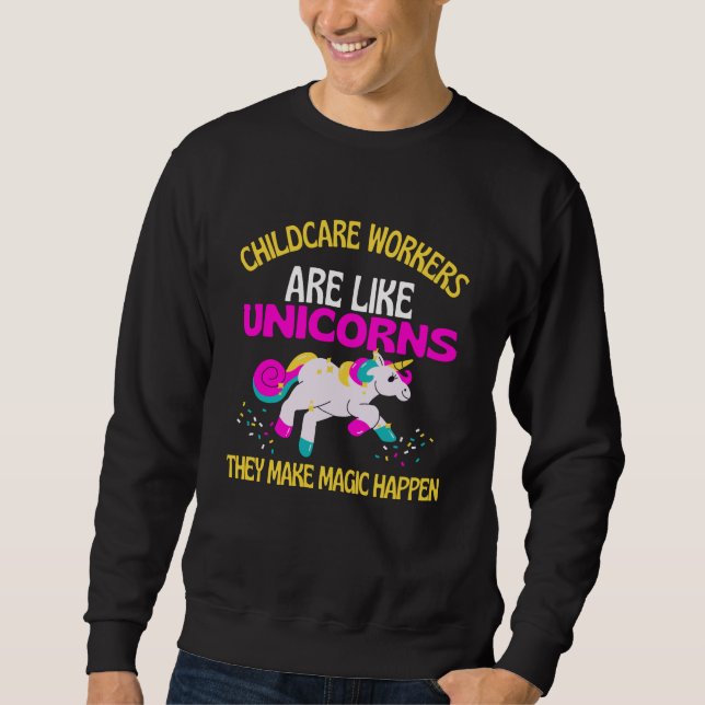 Kinderbetreuer Einhorn , magisches Einhornkind Sweatshirt (Vorderseite)