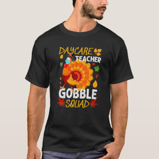 Kinderbetreuer Gobble Squad Truthahn Gesichtsmaske T-Shirt