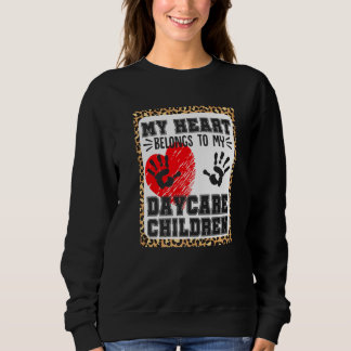 Kinderbetreuer Heart Daycare Children Leopard Sweatshirt