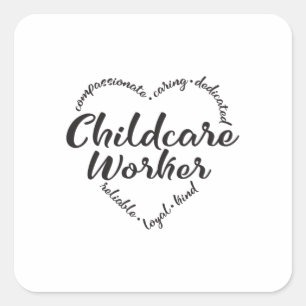Kinderbetreuer, Kinderbetreuer Quadratischer Aufkleber