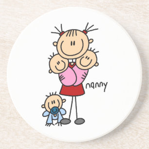 Kinderbetreuer Stickfigur Untersetzer