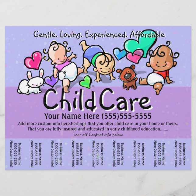 Kinderbetreuung.Babysitting.Tagespflege.Benutzerde Flyer (Vorne)