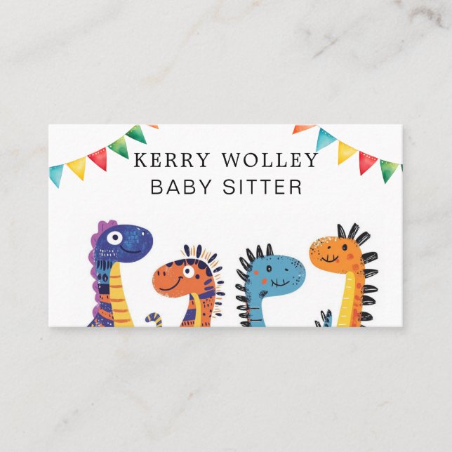Kinderbetreuung Kindermädchen Babysitter Coole Fun Visitenkarte (Vorderseite)
