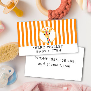 Kinderbetreuung Nanny Babysitter Bunt Funky Cool Visitenkarte