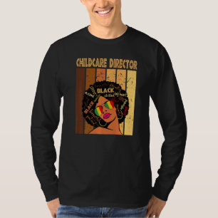 Kinderbetreuungsdirektor Afro American Black T-Shirt