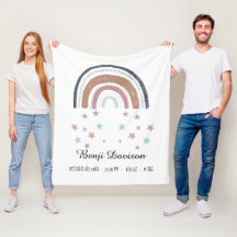 Kinderbettdecke Geburtsurkunde Regenbogen Sterne