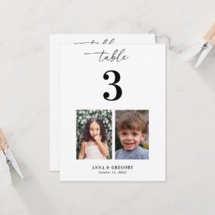 Kinderbilder-Tischnummer-Hochzeitskartenschild Einladung