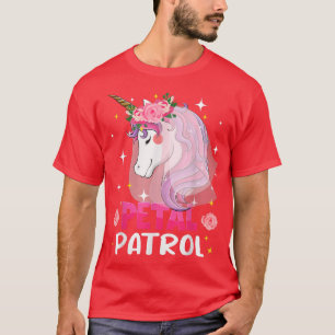 Kinderblume Mädchen Hochzeit Unicorn Petal Patrol T-Shirt