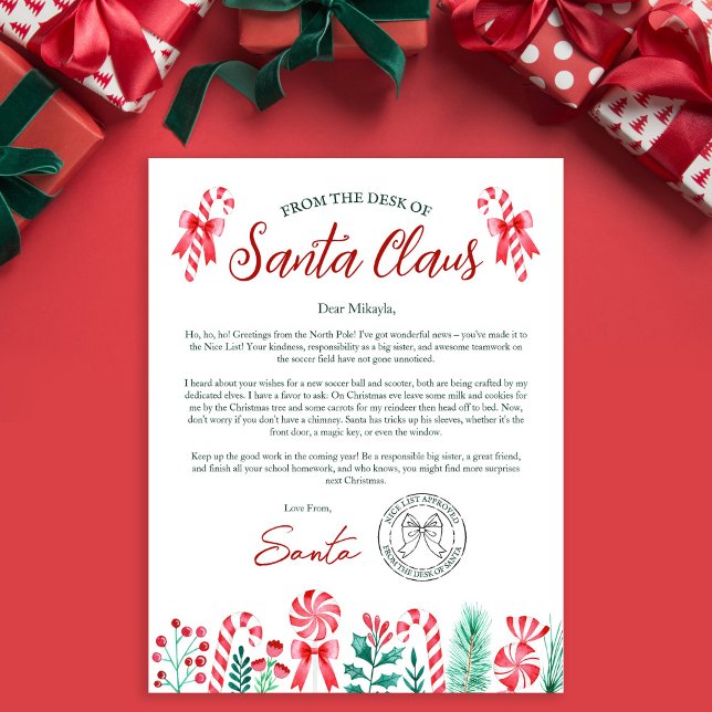 Kinderbrief von Santa (Watercolor Child's Letter from Santa)
