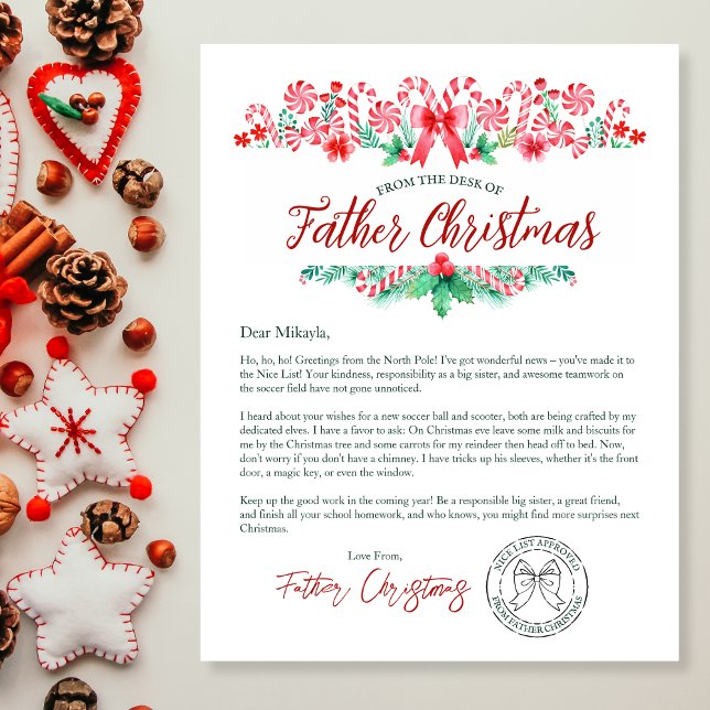 Kinderbrief von Weihnachten des Vaters (Watercolor Child's Letter from Father Christmas)