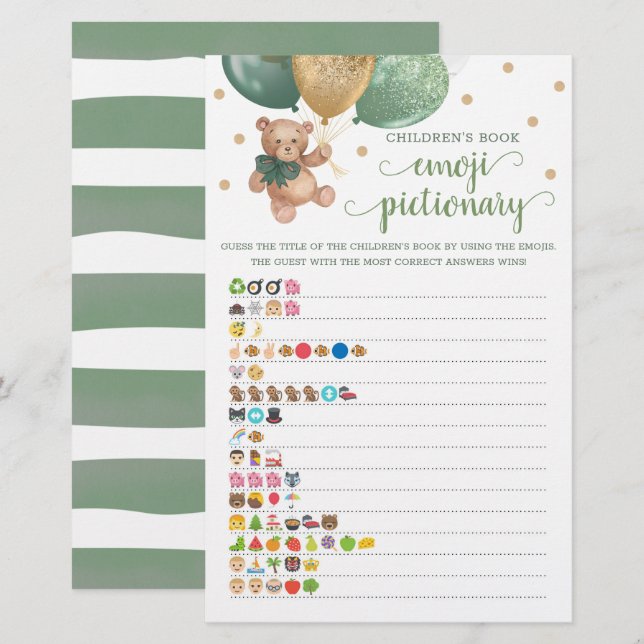 Kinderbuch Emoji Pictionary Game Teddy Bear (Vorne/Hinten)