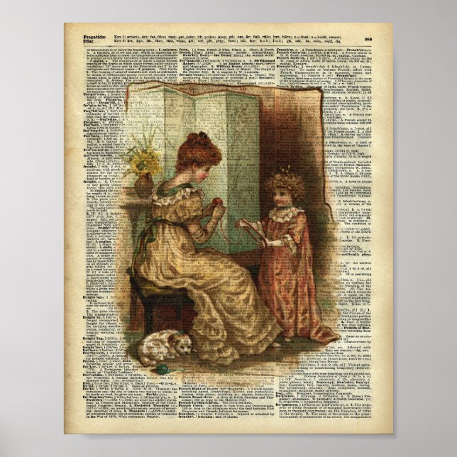 Kinderbuch-Häkelillustration Poster (Vorne)