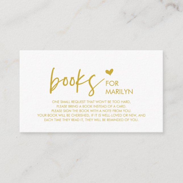 Kinderbücher, Moderner Minimalismus Gold Schriftar Begleitkarte (Vorderseite)