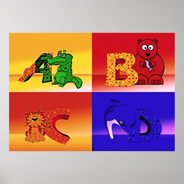 Kinderbuchstabenposter Poster (Vorne)