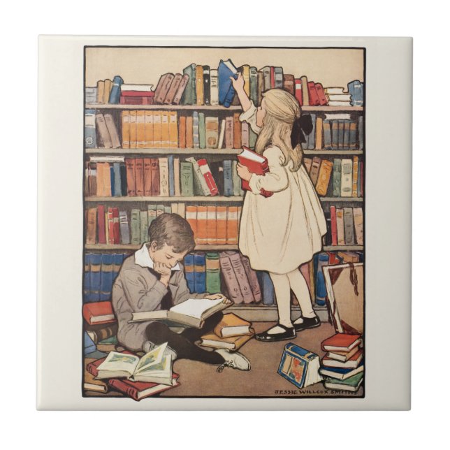 Kinderbuchwoche von Jessie Willcox Smith Fliese (Vorderseite)