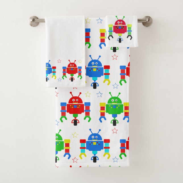Kinderbuntes Roboter-Tuch-Set Badhandtuch Set (Insitu)