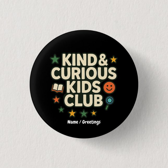 Kinderclub für freundliche und neugierige Kinder P Button (Vorderseite)