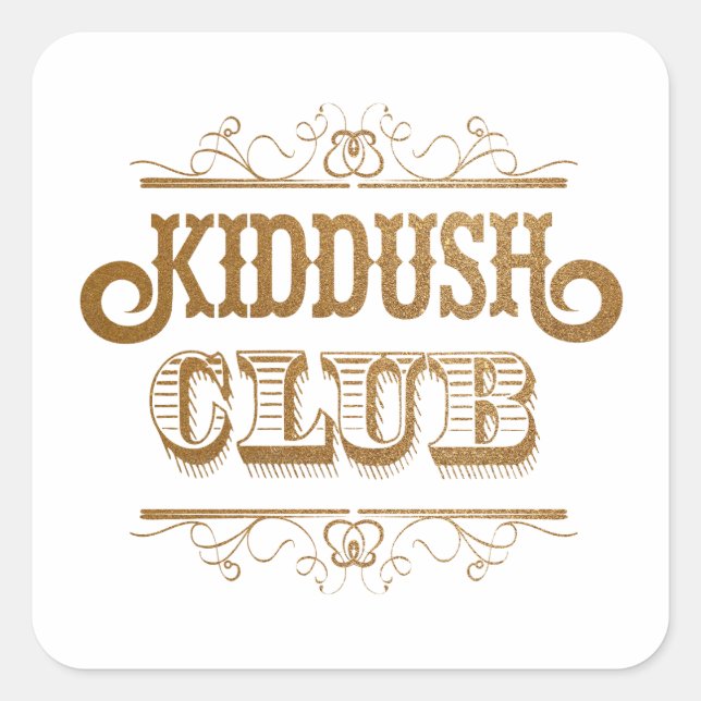Kinderclub. Shabbath Yom Tov - L'Chaim! Quadratischer Aufkleber (Vorderseite)