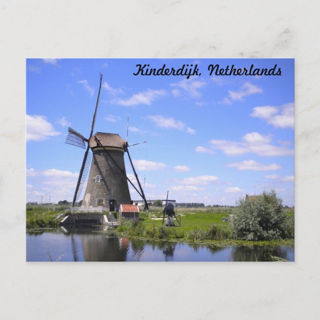 Kinderdijk Holland Foto Postkarte (Vorderseite)