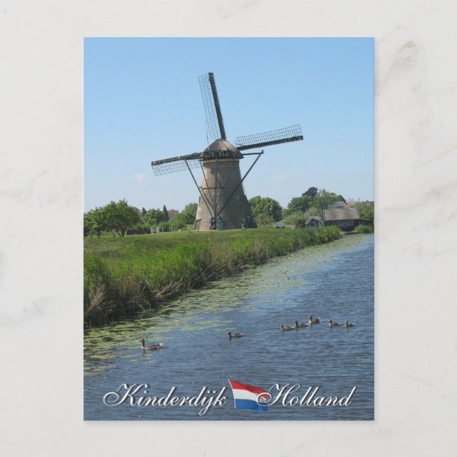 Kinderdijk Windmill Holland Postcard Postkarte (Vorderseite)