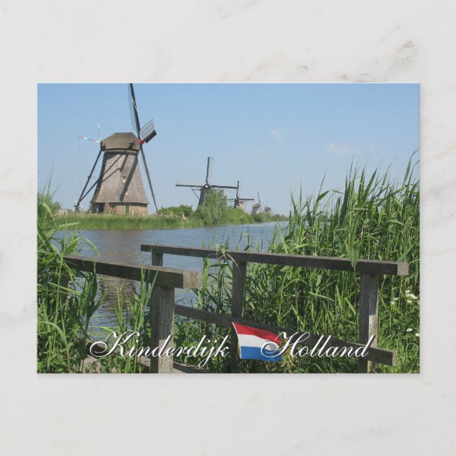 Kinderdijk Windmills Holland Postcard Postkarte (Vorderseite)