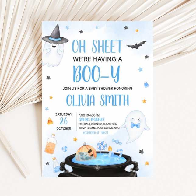Kinderdusche Einladung (Blue Oh Sheet Baby Shower Invitation)
