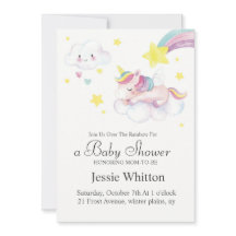 Kinderdusche Einladung Design mit Unicorn Thema
