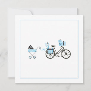 Kinderdusche Einladung - Fahrrad- und Babytragen