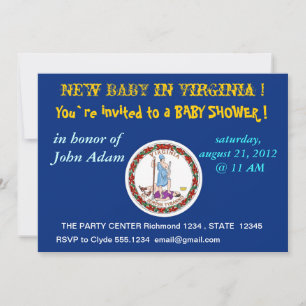 Kinderdusche Einladung mit der Flagge von Virginia