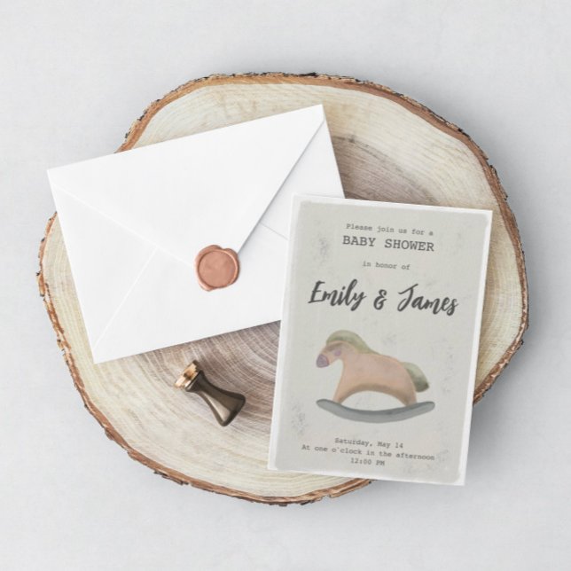 Kinderdusche Einladung mit Rockpferd (Von Creator hochgeladen)