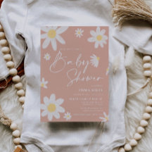 Kinderdusche Einladung Rosa Daisy