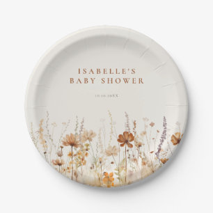 Kinderdusche für die Wildblume im Herbst Pappteller