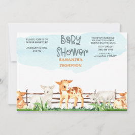 Kinderdusche für niedliche Landtiere Einladung