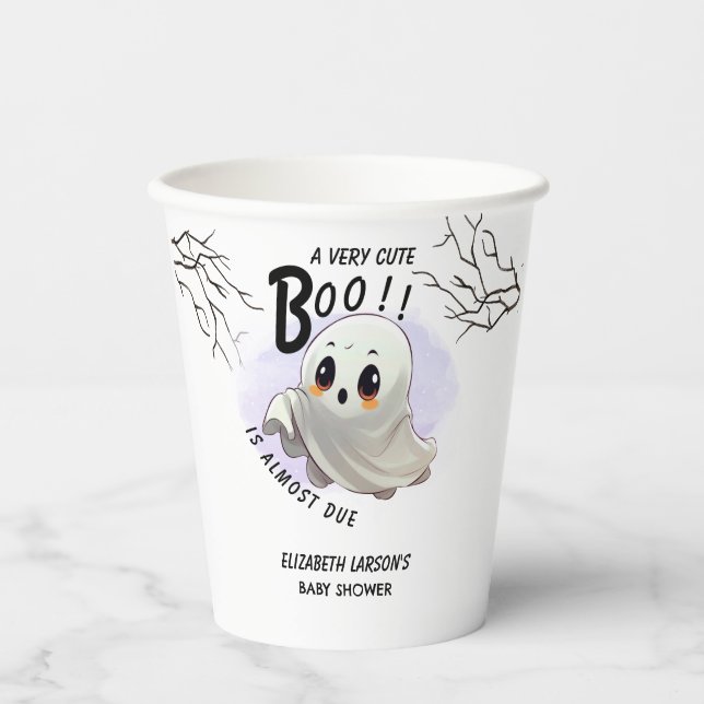 Kinderdusche Halloween Thema Niedliches Party Pappbecher (Vorderseite)