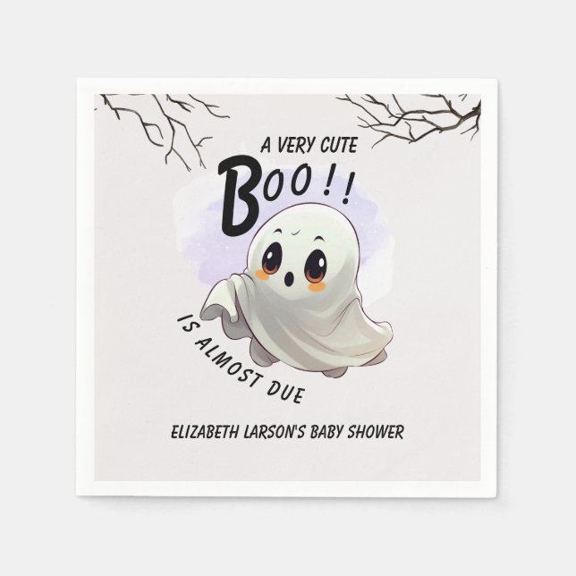 Kinderdusche Halloween Thema Niedliches Party Serviette (Vorderseite)