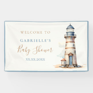 Kinderdusche Leuchtturm Willkommen Banner