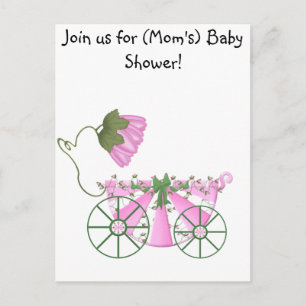 Kinderdusche Niedliche rosa Badewanne Einladungspostkarte