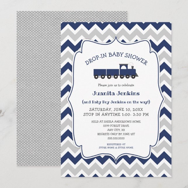 Kinderdusche/offenes Haus Einladung (Vorne/Hinten)