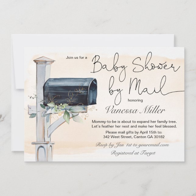 Kinderdusche per Mail Einladung (Vorderseite)