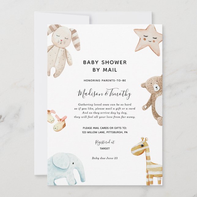 Kinderdusche per Mail - Einladung (Vorderseite)