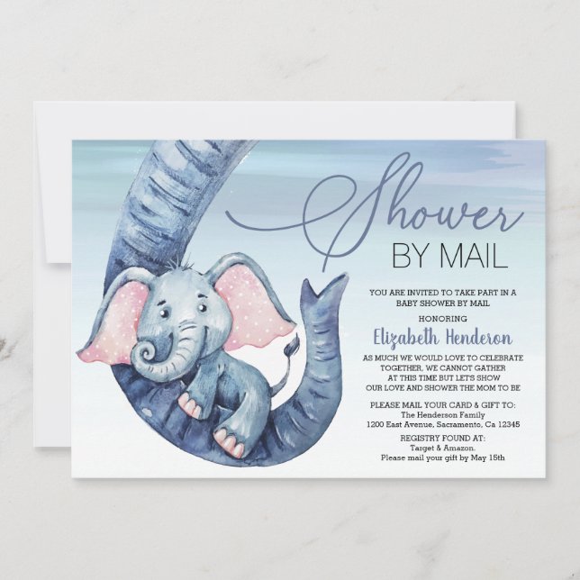 Kinderdusche per Post Einladung (Vorderseite)